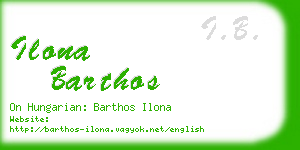 ilona barthos business card